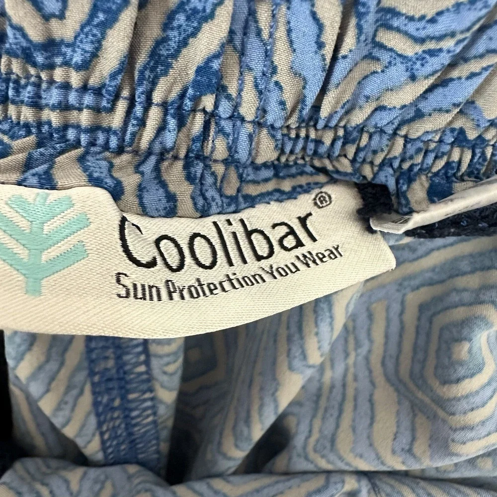 Coolibar Swim Trunks Mens Small Blue‎ Geometric UPF Beach Cruise LINER REMOVED